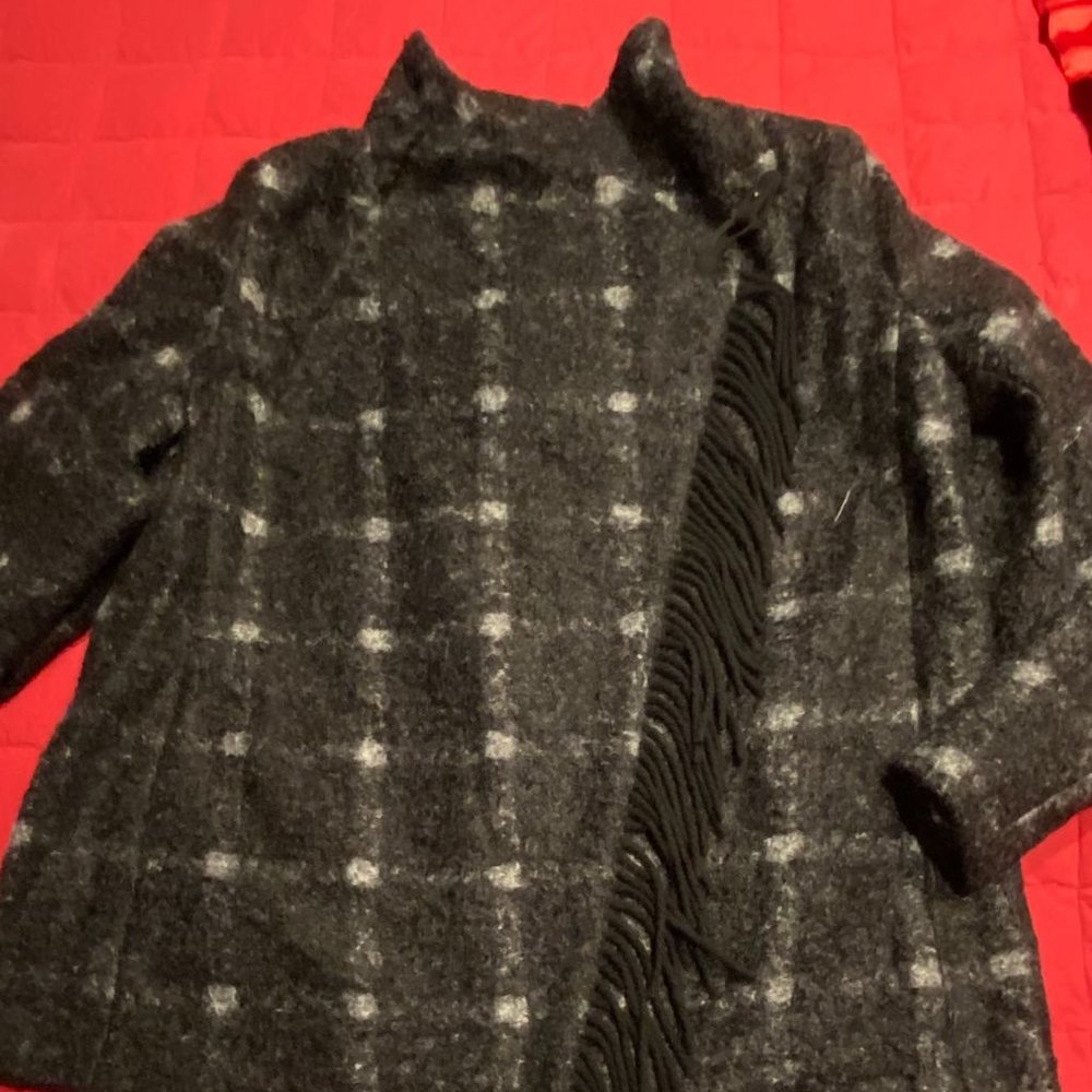 ONE TIME PRICE -- THEN IT'S GONE ! NWT Sam Edelman Asymmetrical Fringe Coat